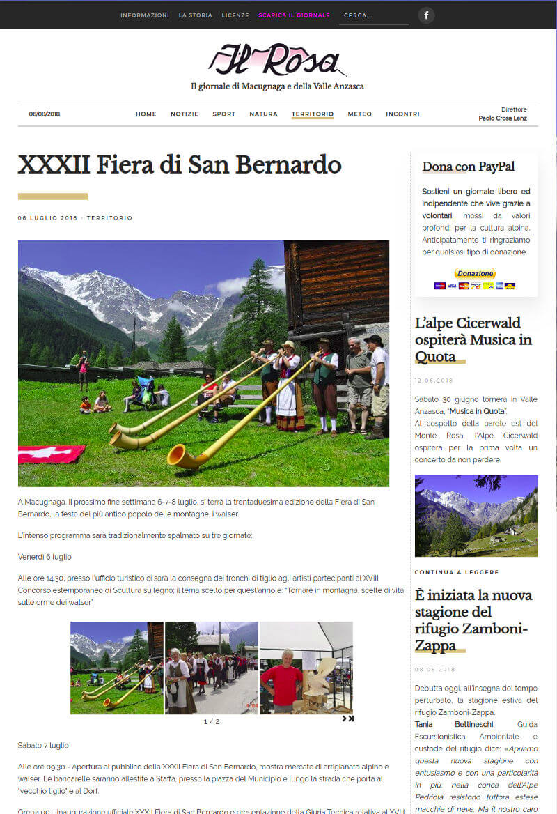 Home page del sito Il Rosa